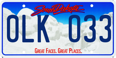 SD license plate 0LKO33