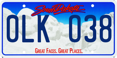 SD license plate 0LKO38
