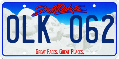 SD license plate 0LKO62