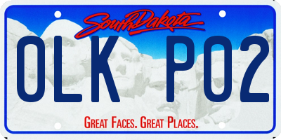 SD license plate 0LKP02