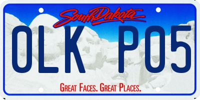 SD license plate 0LKP05