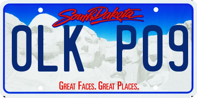 SD license plate 0LKP09
