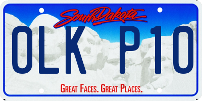 SD license plate 0LKP10