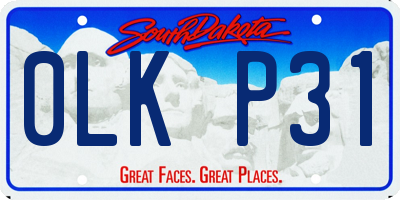 SD license plate 0LKP31