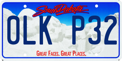 SD license plate 0LKP32