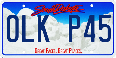 SD license plate 0LKP45