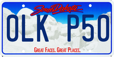 SD license plate 0LKP50