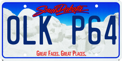 SD license plate 0LKP64
