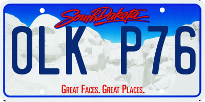 SD license plate 0LKP76