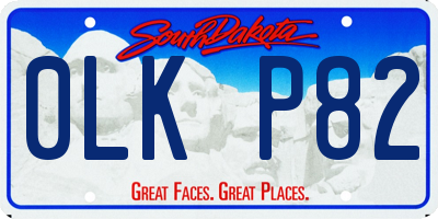 SD license plate 0LKP82