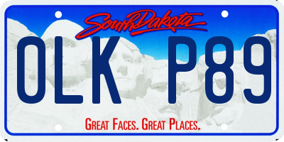 SD license plate 0LKP89