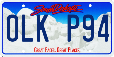 SD license plate 0LKP94