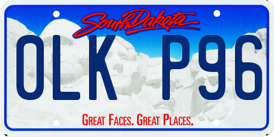 SD license plate 0LKP96