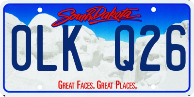 SD license plate 0LKQ26