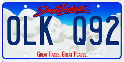 SD license plate 0LKQ92