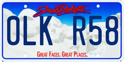 SD license plate 0LKR58