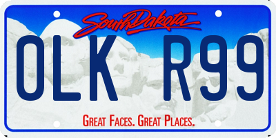SD license plate 0LKR99