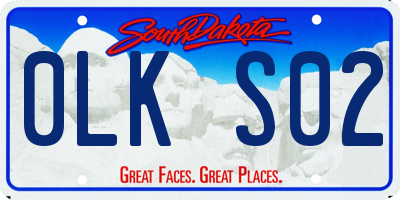 SD license plate 0LKS02