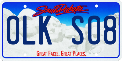 SD license plate 0LKS08