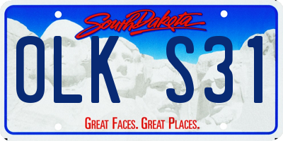 SD license plate 0LKS31