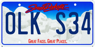 SD license plate 0LKS34