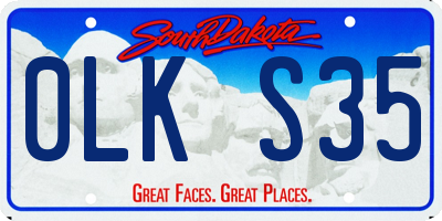 SD license plate 0LKS35