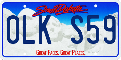 SD license plate 0LKS59