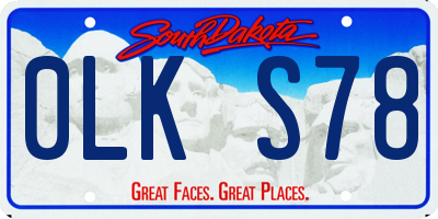 SD license plate 0LKS78