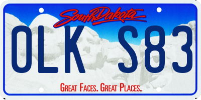 SD license plate 0LKS83