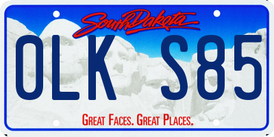 SD license plate 0LKS85