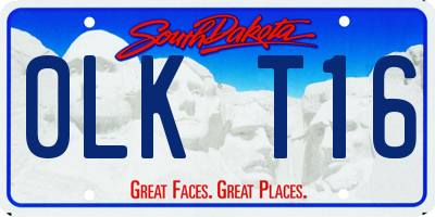 SD license plate 0LKT16