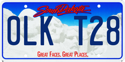 SD license plate 0LKT28