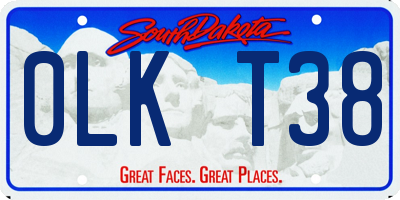 SD license plate 0LKT38