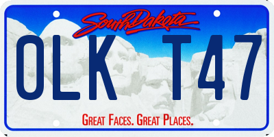 SD license plate 0LKT47