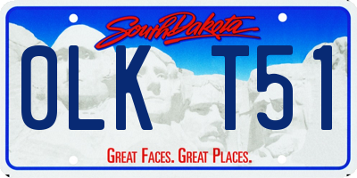 SD license plate 0LKT51