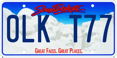 SD license plate 0LKT77