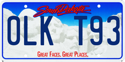 SD license plate 0LKT93