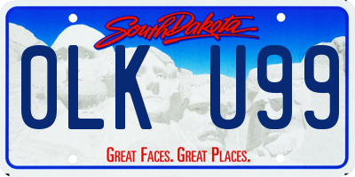 SD license plate 0LKU99