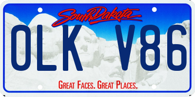SD license plate 0LKV86