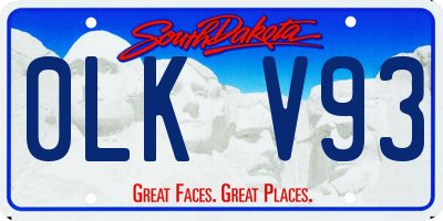 SD license plate 0LKV93