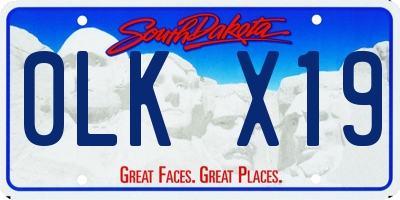 SD license plate 0LKX19
