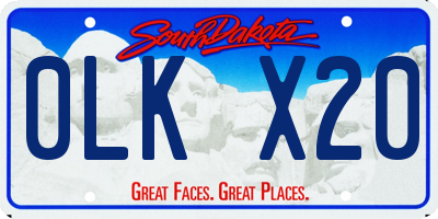 SD license plate 0LKX20