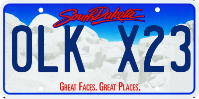 SD license plate 0LKX23