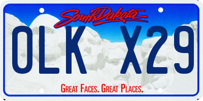 SD license plate 0LKX29