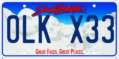 SD license plate 0LKX33
