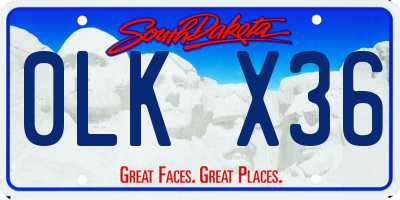 SD license plate 0LKX36