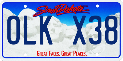 SD license plate 0LKX38