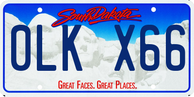 SD license plate 0LKX66