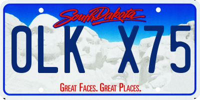 SD license plate 0LKX75