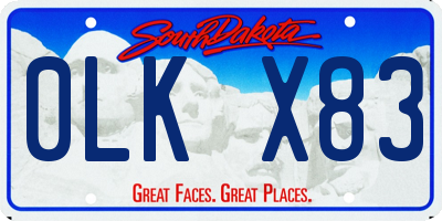 SD license plate 0LKX83